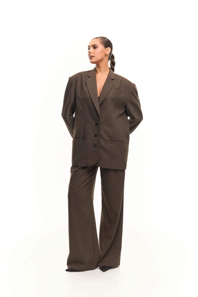 Жакет прямой из смесовой шерсти